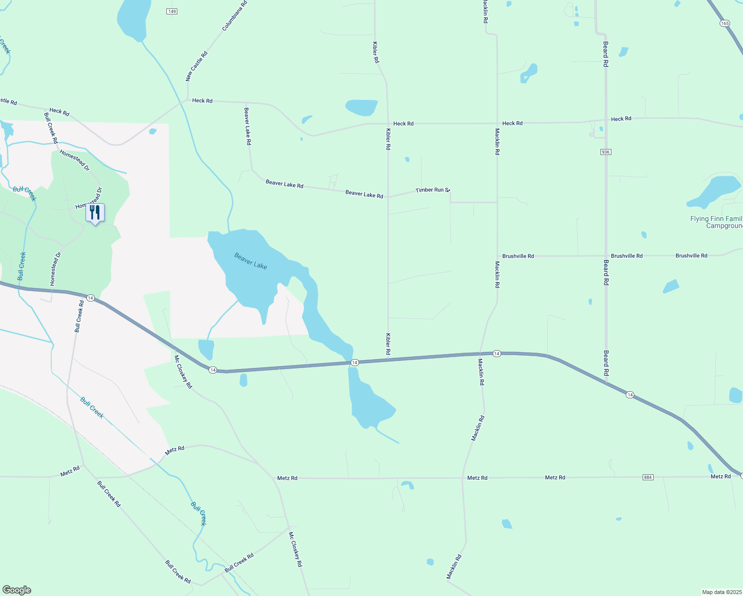map of restaurants, bars, coffee shops, grocery stores, and more near 1189 Kibler Road in New Waterford