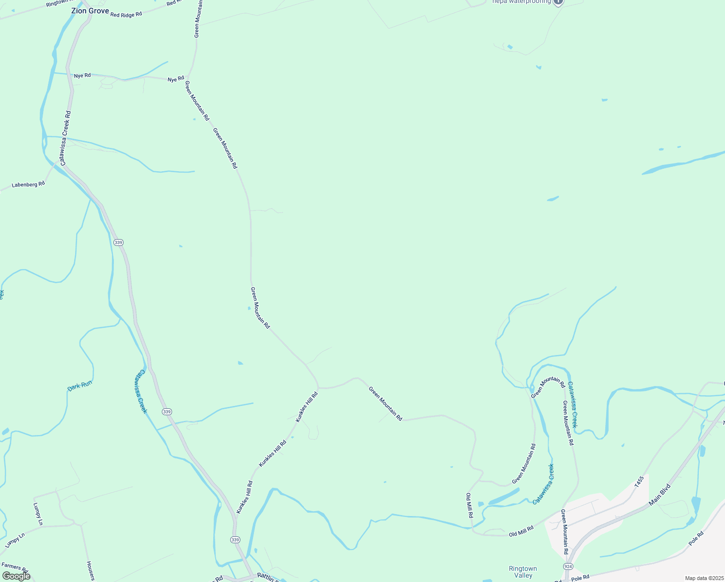 map of restaurants, bars, coffee shops, grocery stores, and more near Green Mountain Road in Zion Grove