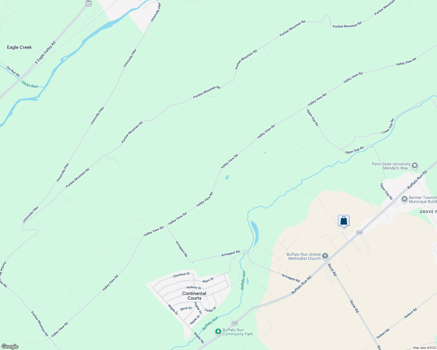 map of restaurants, bars, coffee shops, grocery stores, and more near 1969 Valley View Rd in Bellefonte