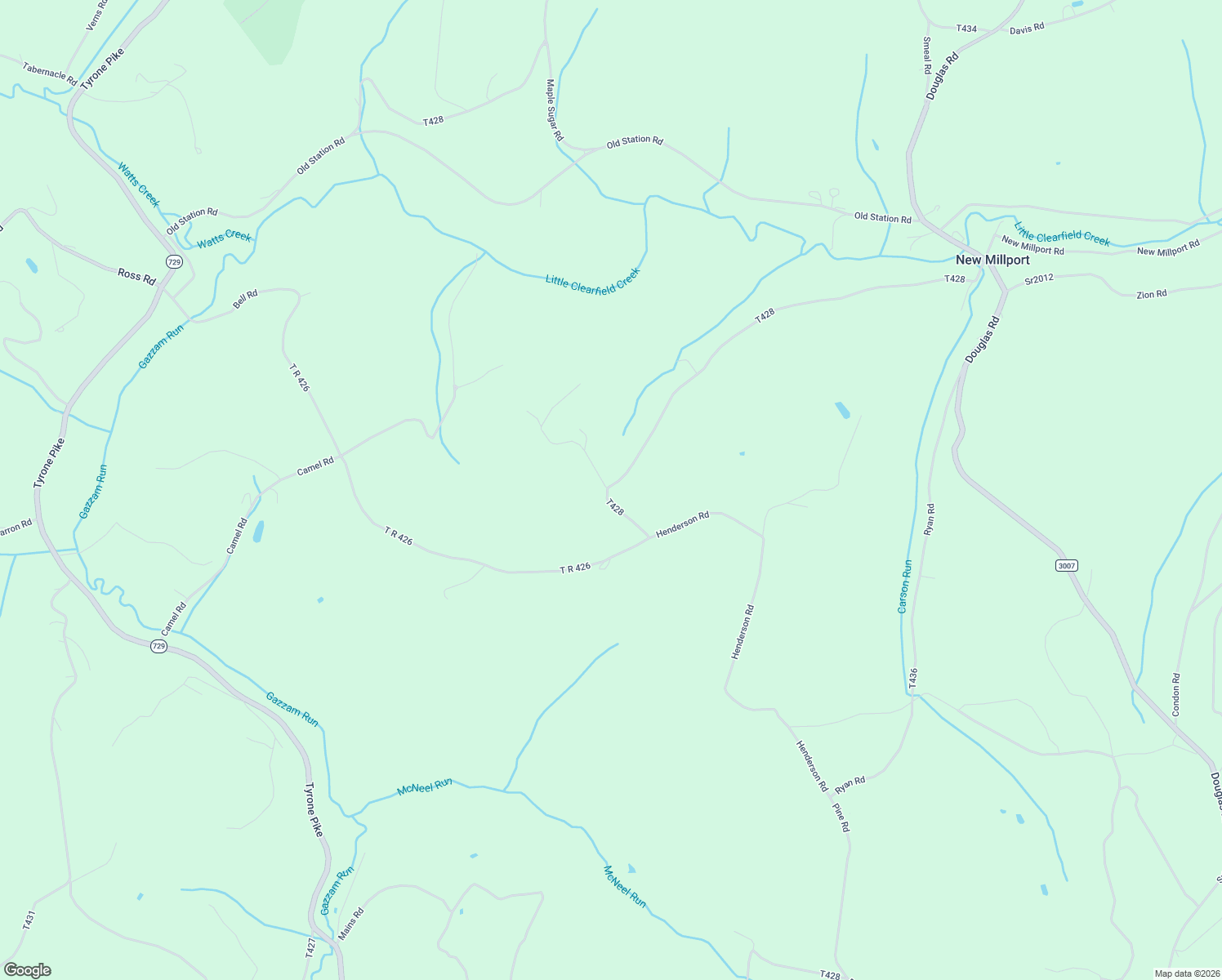map of restaurants, bars, coffee shops, grocery stores, and more near 210 Kings Road in Curwensville