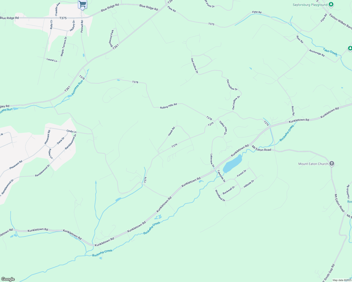 map of restaurants, bars, coffee shops, grocery stores, and more near 211 Dogwood Lane in Saylorsburg