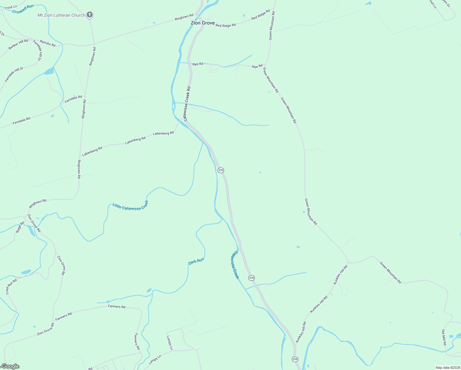 map of restaurants, bars, coffee shops, grocery stores, and more near 886 Catawissa Creek Road in Zion Grove