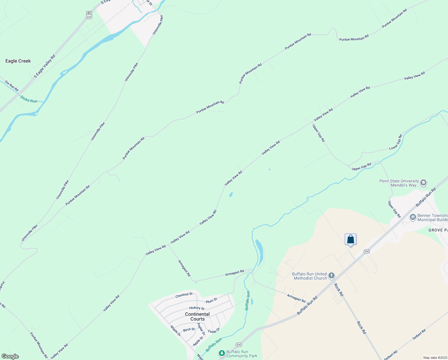 map of restaurants, bars, coffee shops, grocery stores, and more near 1969 Valley View Rd in Bellefonte