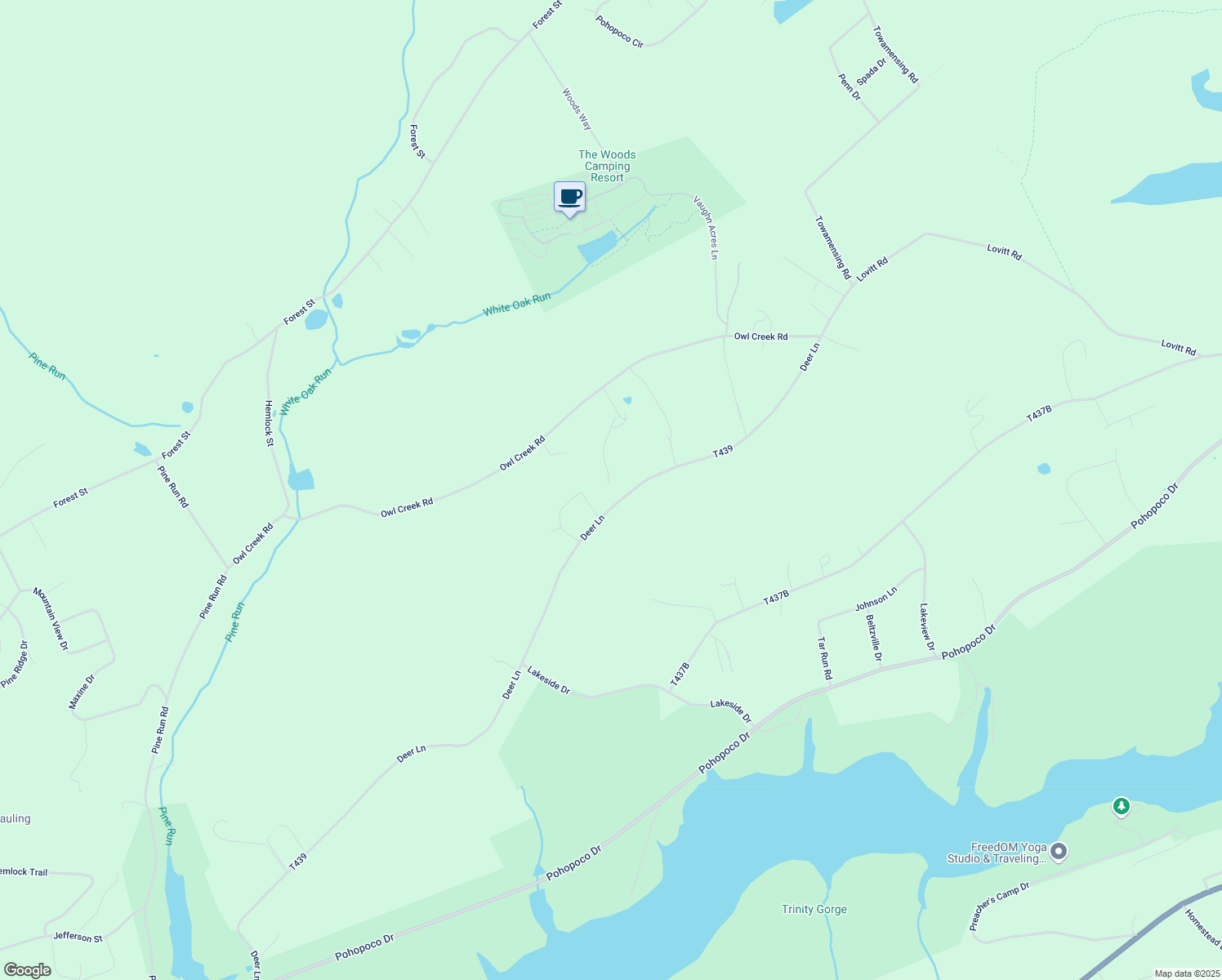 map of restaurants, bars, coffee shops, grocery stores, and more near 1835 Deer Ln in Lehighton