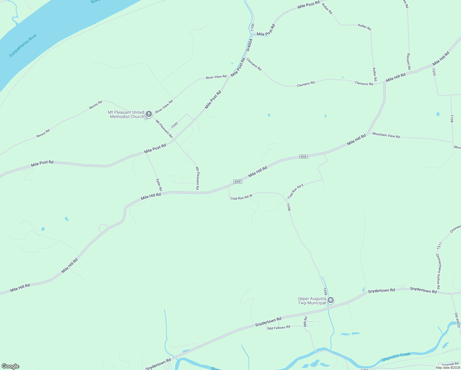 map of restaurants, bars, coffee shops, grocery stores, and more near Mile Hill Road in Sunbury