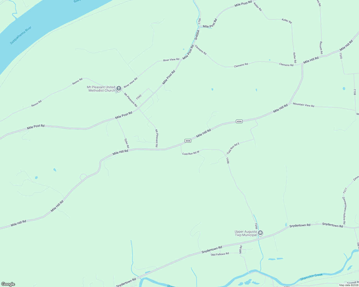 map of restaurants, bars, coffee shops, grocery stores, and more near Mile Hill Road in Sunbury