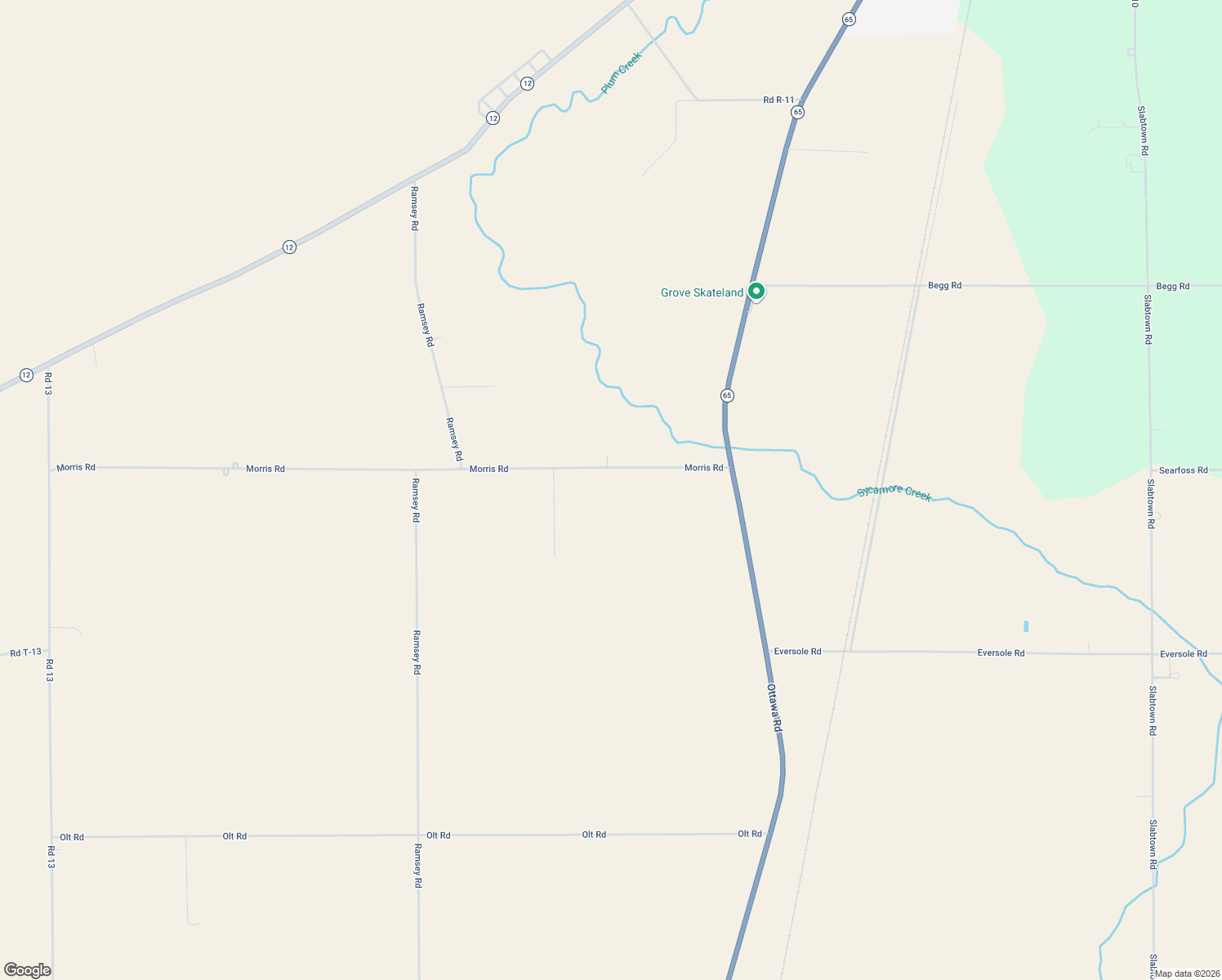 map of restaurants, bars, coffee shops, grocery stores, and more near 1414 Searfoss Rd in Columbus Grove