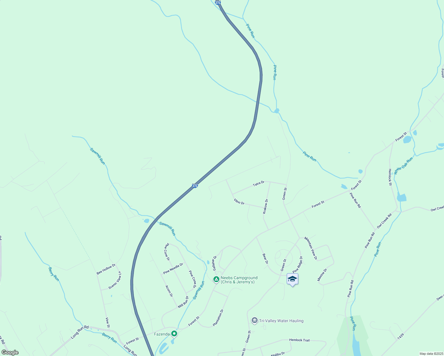 map of restaurants, bars, coffee shops, grocery stores, and more near 180 Innsbruck Drive in Lehighton