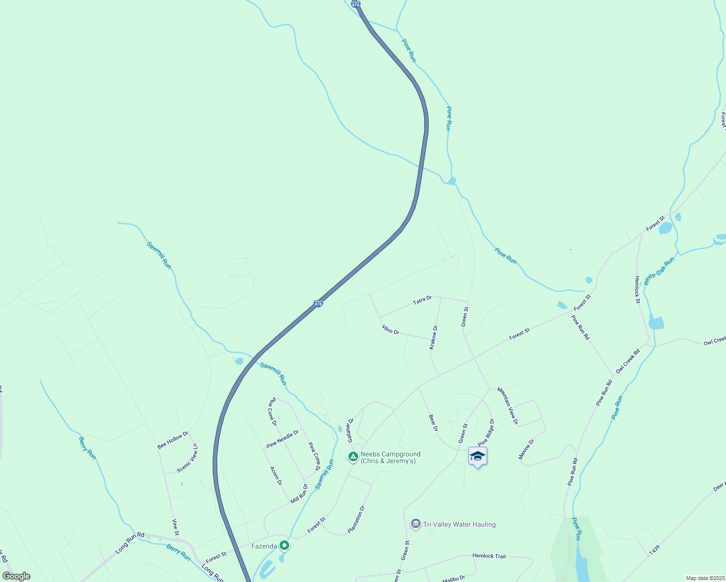 map of restaurants, bars, coffee shops, grocery stores, and more near 180 Innsbruck Drive in Lehighton