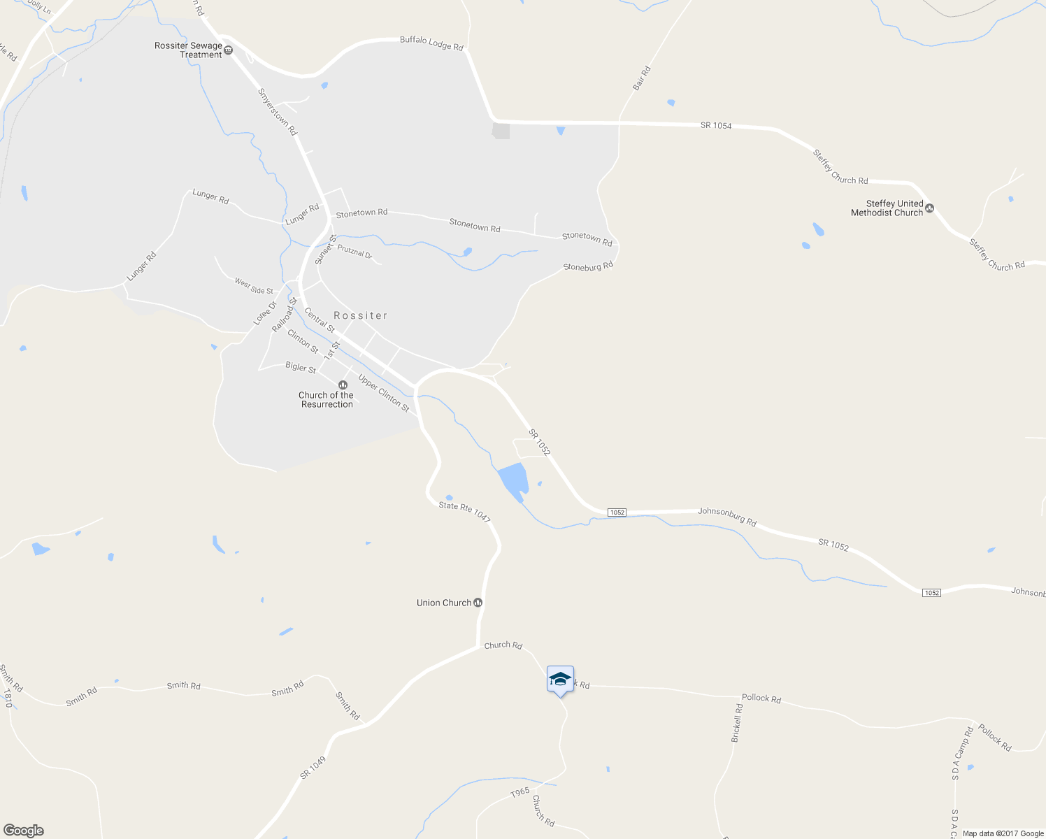 map of restaurants, bars, coffee shops, grocery stores, and more near 291 Johnsonburg Road in Rossiter