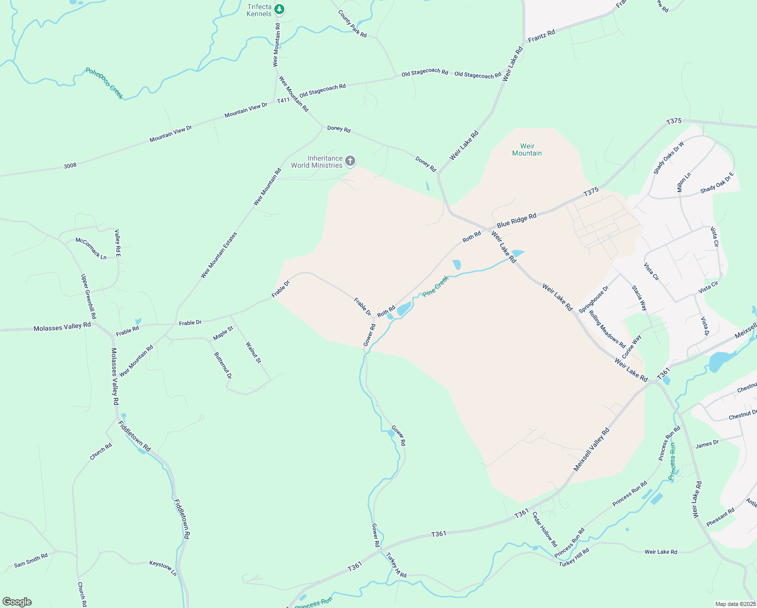 map of restaurants, bars, coffee shops, grocery stores, and more near 109 Roth Road in Kunkletown
