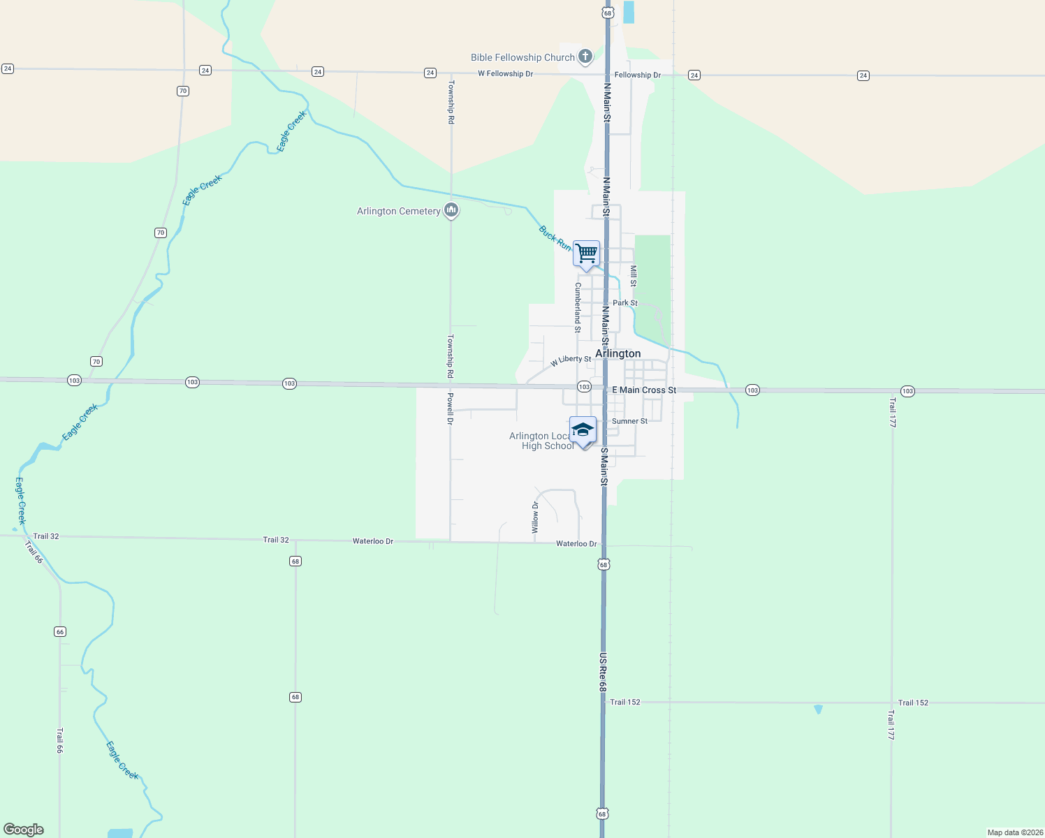 map of restaurants, bars, coffee shops, grocery stores, and more near 205 Maple Drive in Arlington