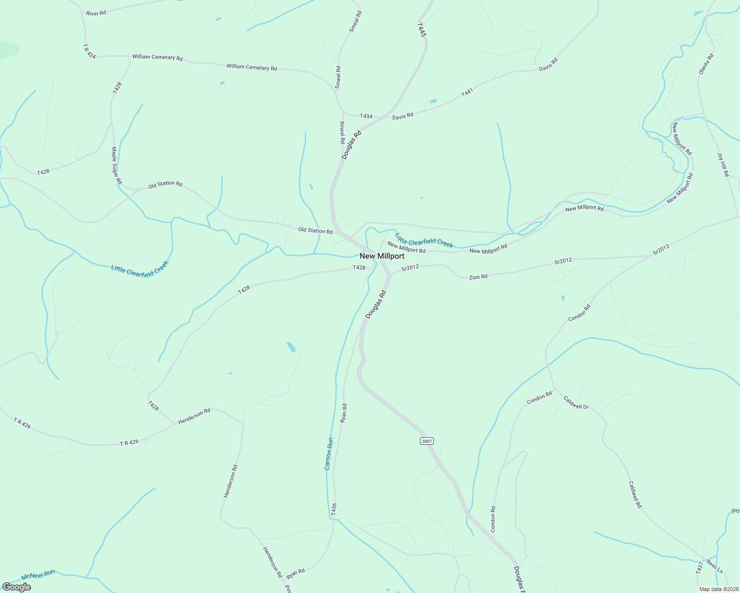 map of restaurants, bars, coffee shops, grocery stores, and more near Bell Hill Road in New Millport