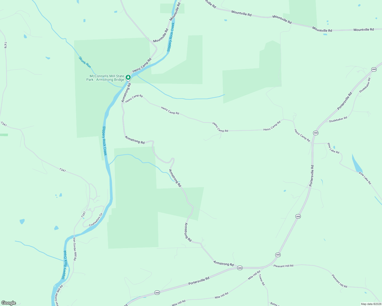 map of restaurants, bars, coffee shops, grocery stores, and more near 1450 Armstrong Road in Portersville