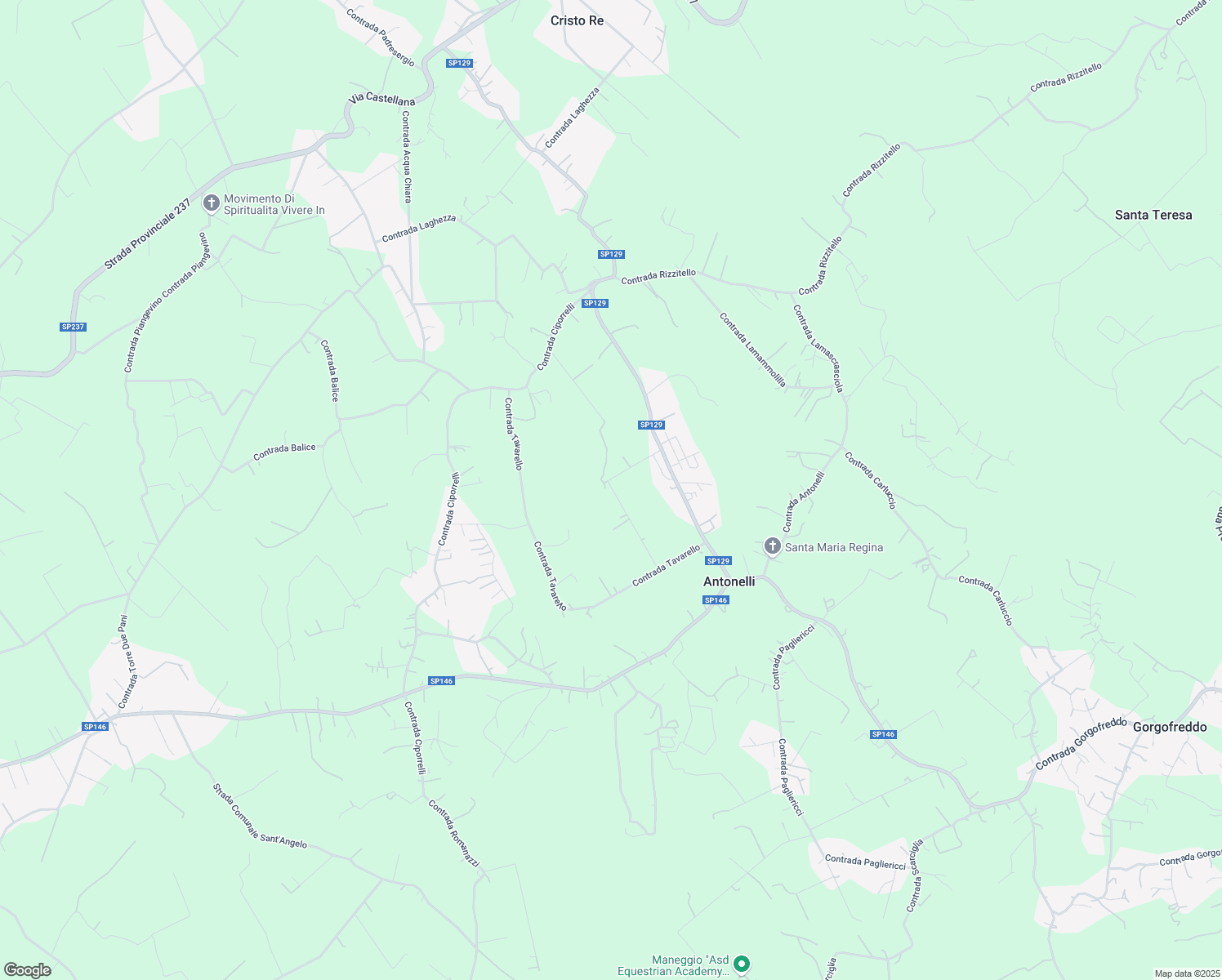 map of restaurants, bars, coffee shops, grocery stores, and more near 385 Contrada Tavarello in Antonelli