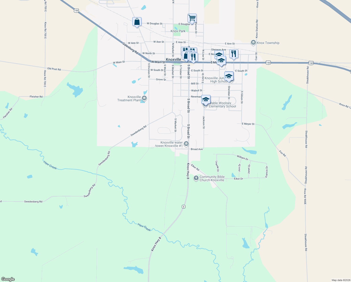 map of restaurants, bars, coffee shops, grocery stores, and more near 899 Sunnyview Ave in Knoxville
