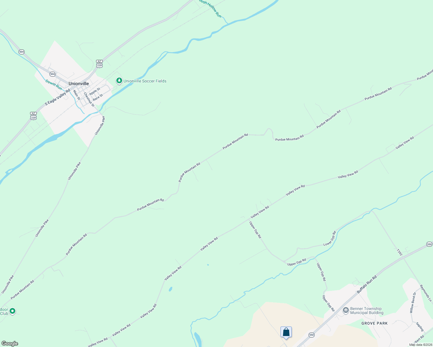 map of restaurants, bars, coffee shops, grocery stores, and more near 1532 Purdue Mountain Road in Bellefonte