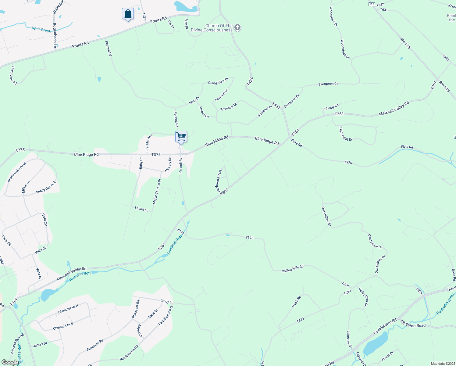 map of restaurants, bars, coffee shops, grocery stores, and more near 267 Birchwood Park in Saylorsburg