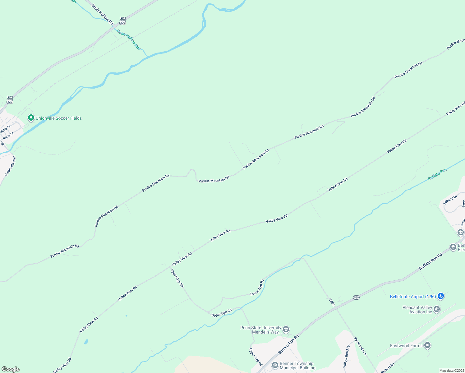 map of restaurants, bars, coffee shops, grocery stores, and more near 1192 Purdue Mountain Road in Bellefonte