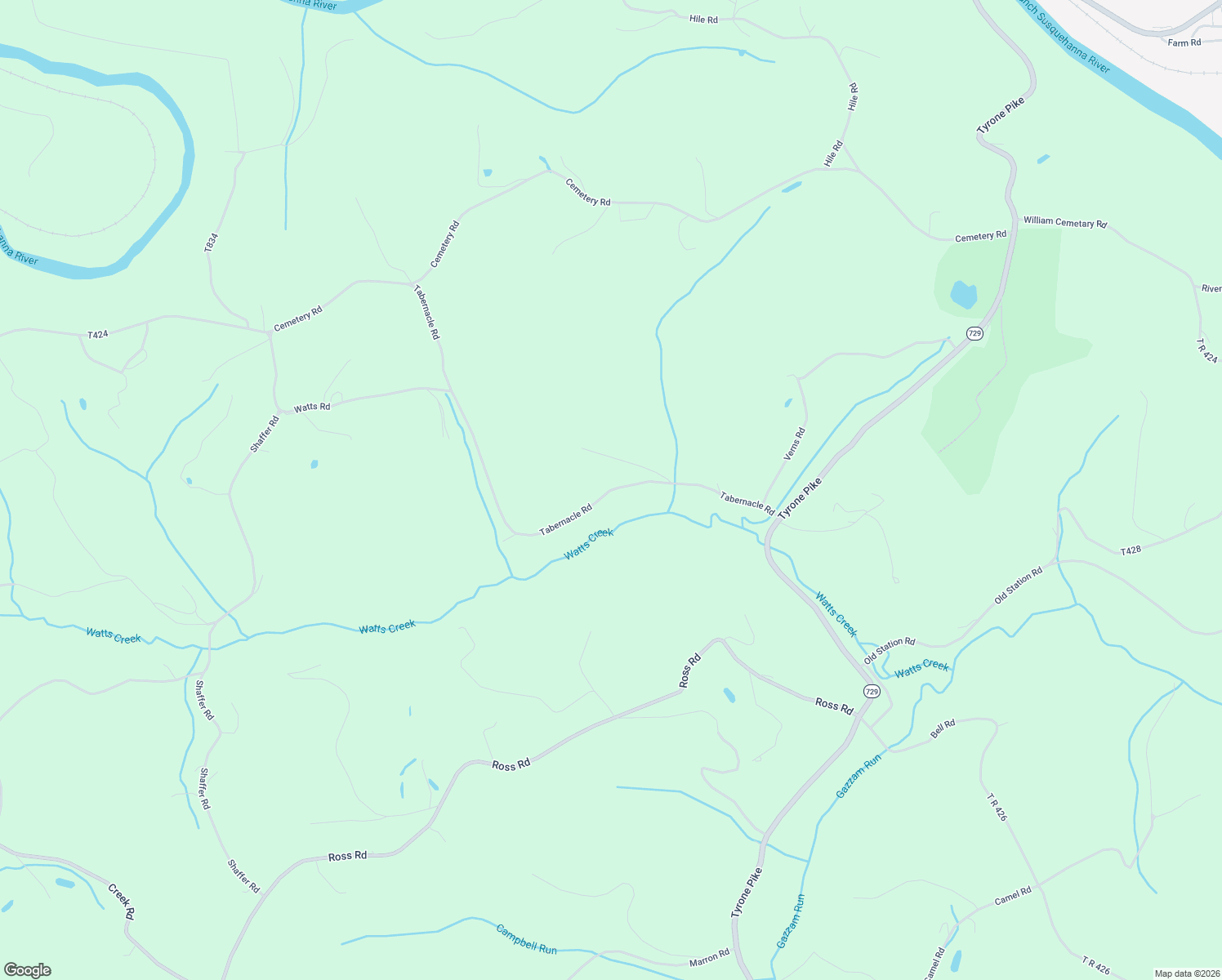 map of restaurants, bars, coffee shops, grocery stores, and more near 672 Tabernacle Road in Curwensville