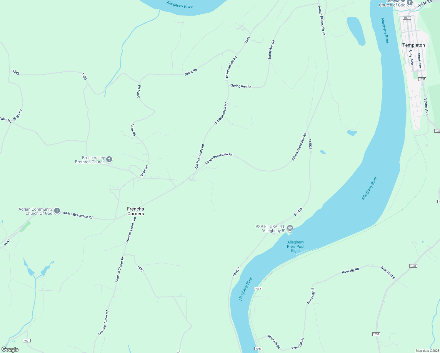 map of restaurants, bars, coffee shops, grocery stores, and more near 123 Himes Road in Armstrong County