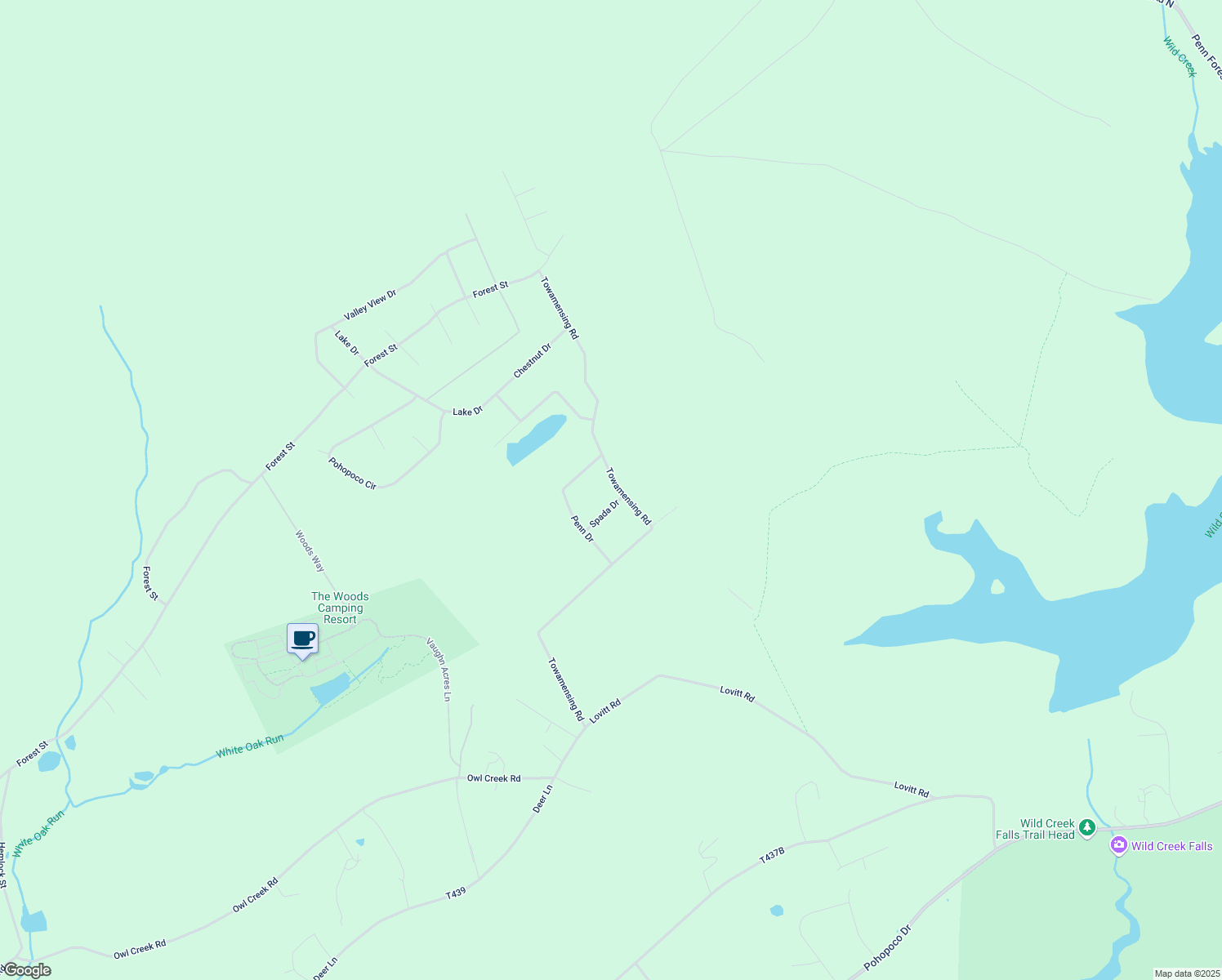 map of restaurants, bars, coffee shops, grocery stores, and more near 835 Towamensing Rd in Lehighton