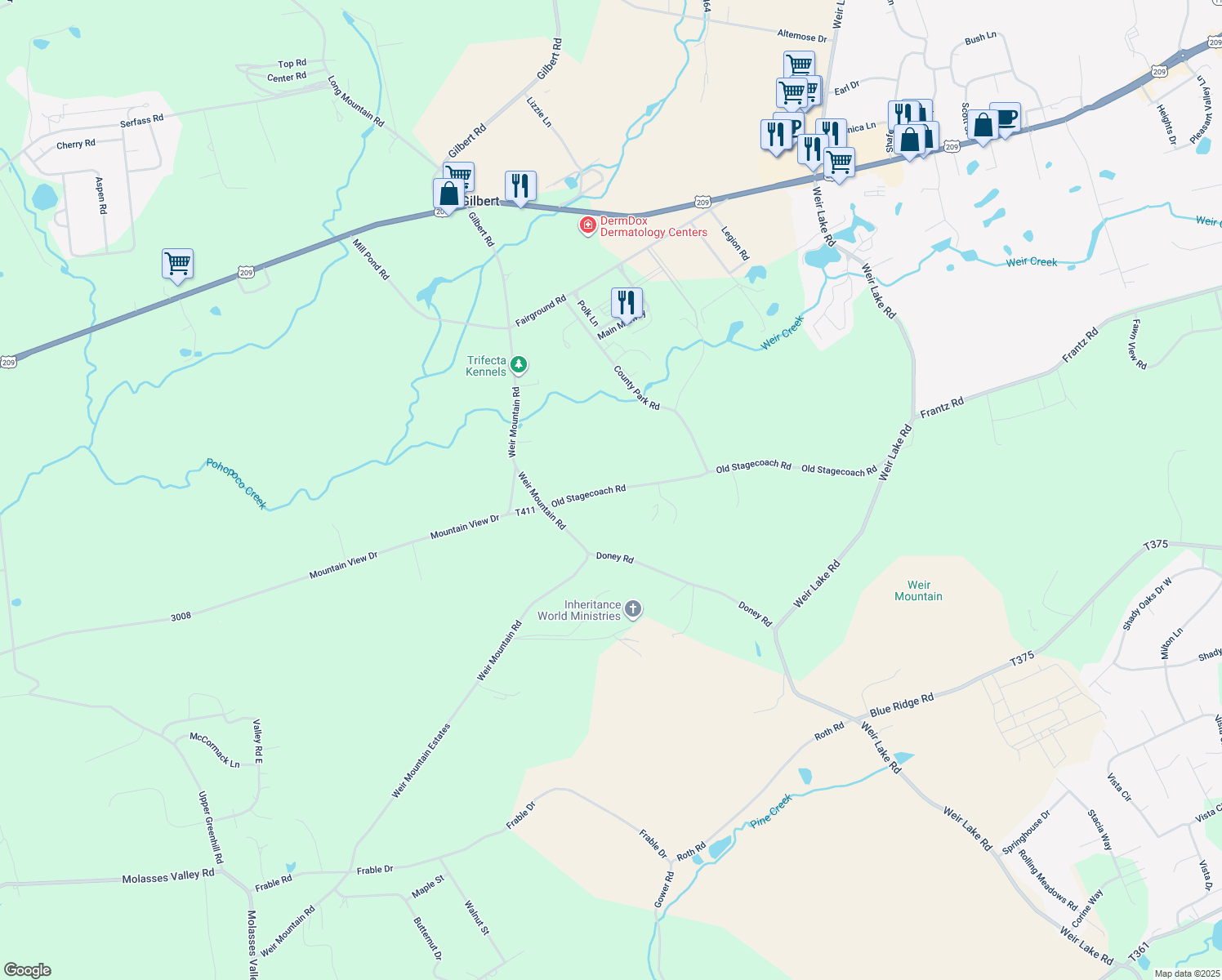map of restaurants, bars, coffee shops, grocery stores, and more near 13 Old Stagecoach Rd in Gilbert
