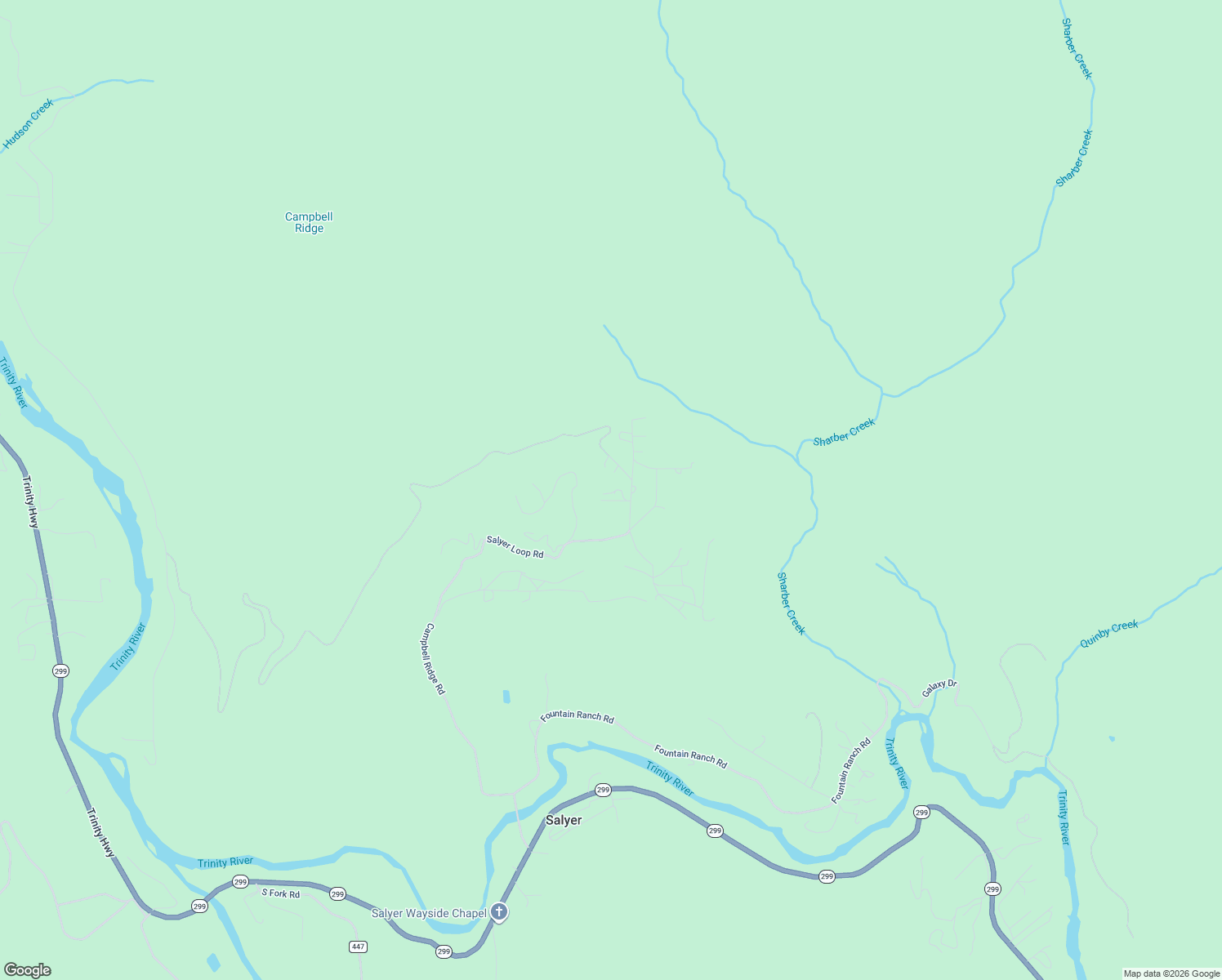 map of restaurants, bars, coffee shops, grocery stores, and more near 1704 Campbell Ridge Road in Burnt Ranch