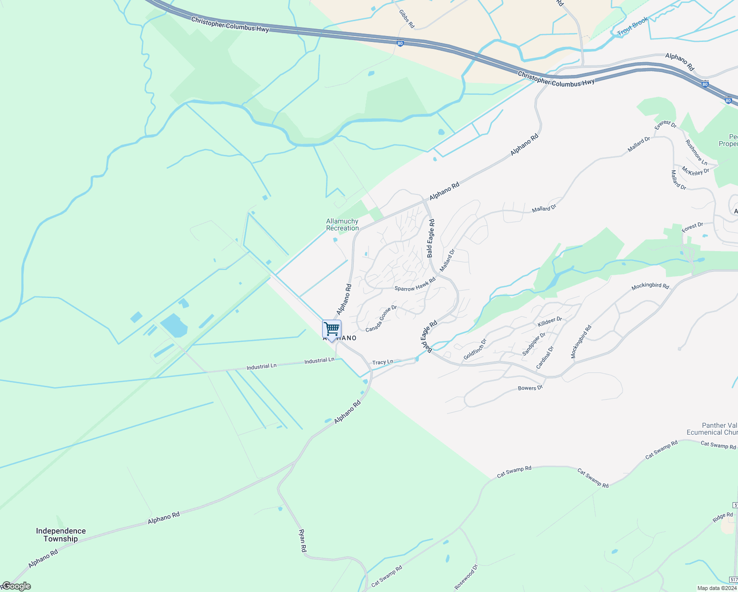 map of restaurants, bars, coffee shops, grocery stores, and more near 14 Mourning Dove Court in Hackettstown