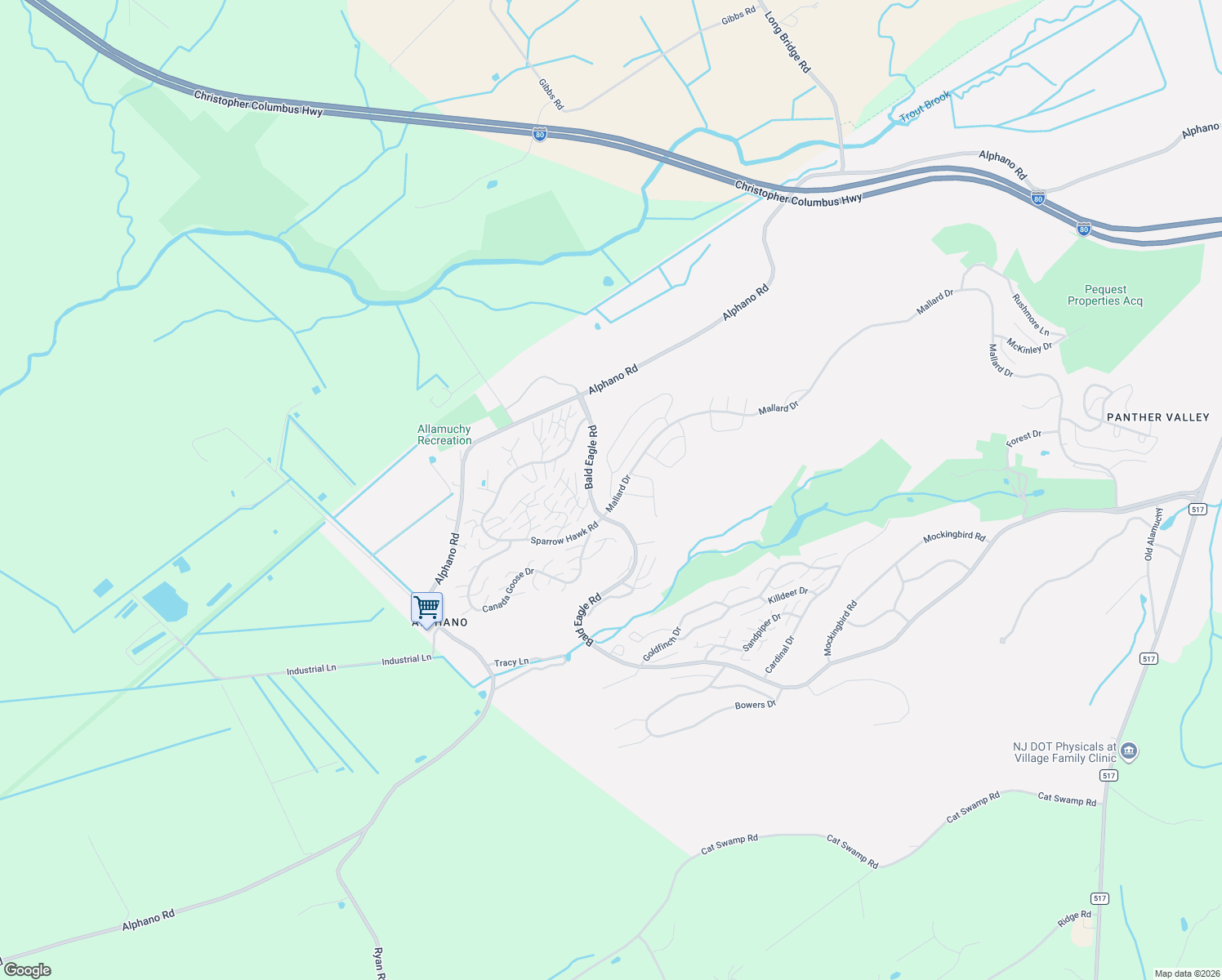 map of restaurants, bars, coffee shops, grocery stores, and more near 11 Indigo Road in Hackettstown