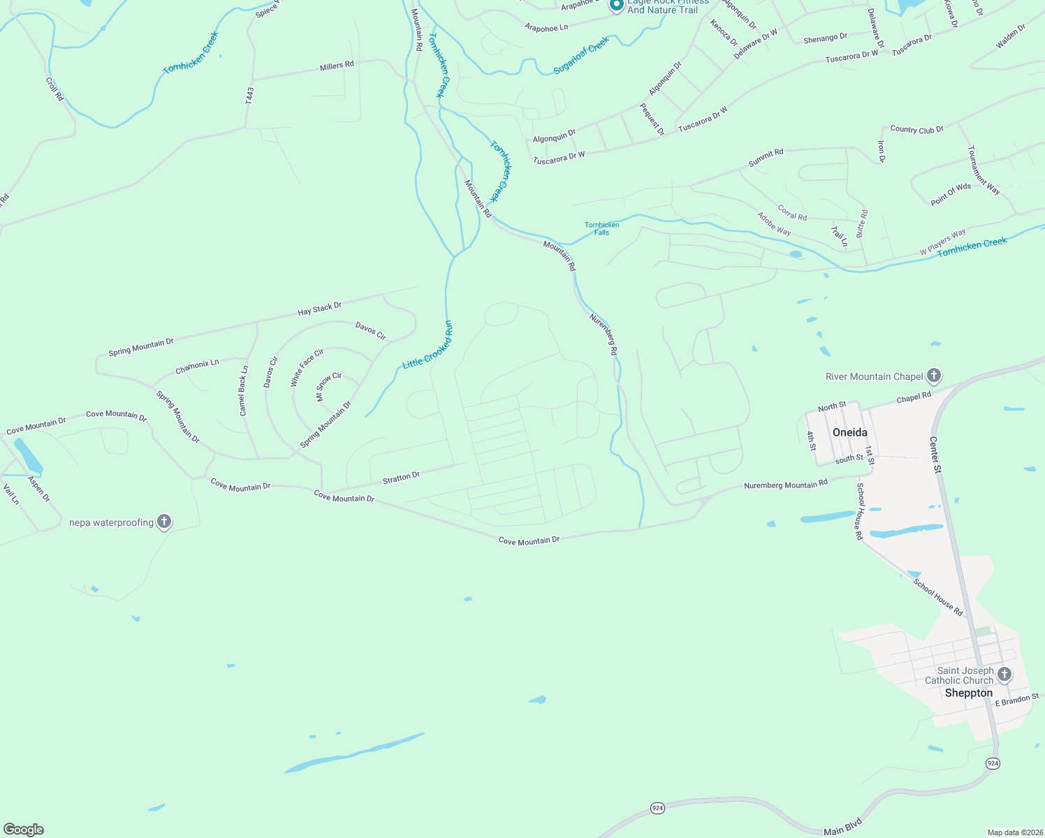 map of restaurants, bars, coffee shops, grocery stores, and more near Big Spring Road in Zion Grove