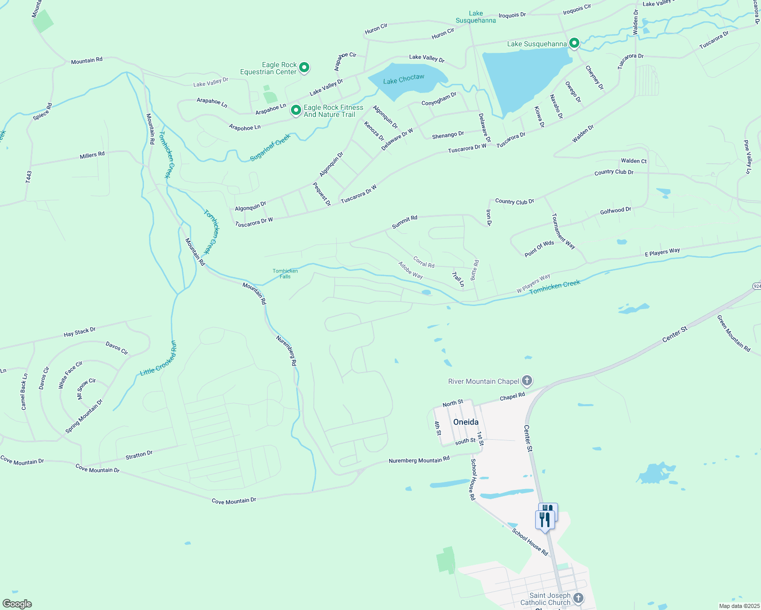 map of restaurants, bars, coffee shops, grocery stores, and more near 1 Country Club Drive in Luzerne County