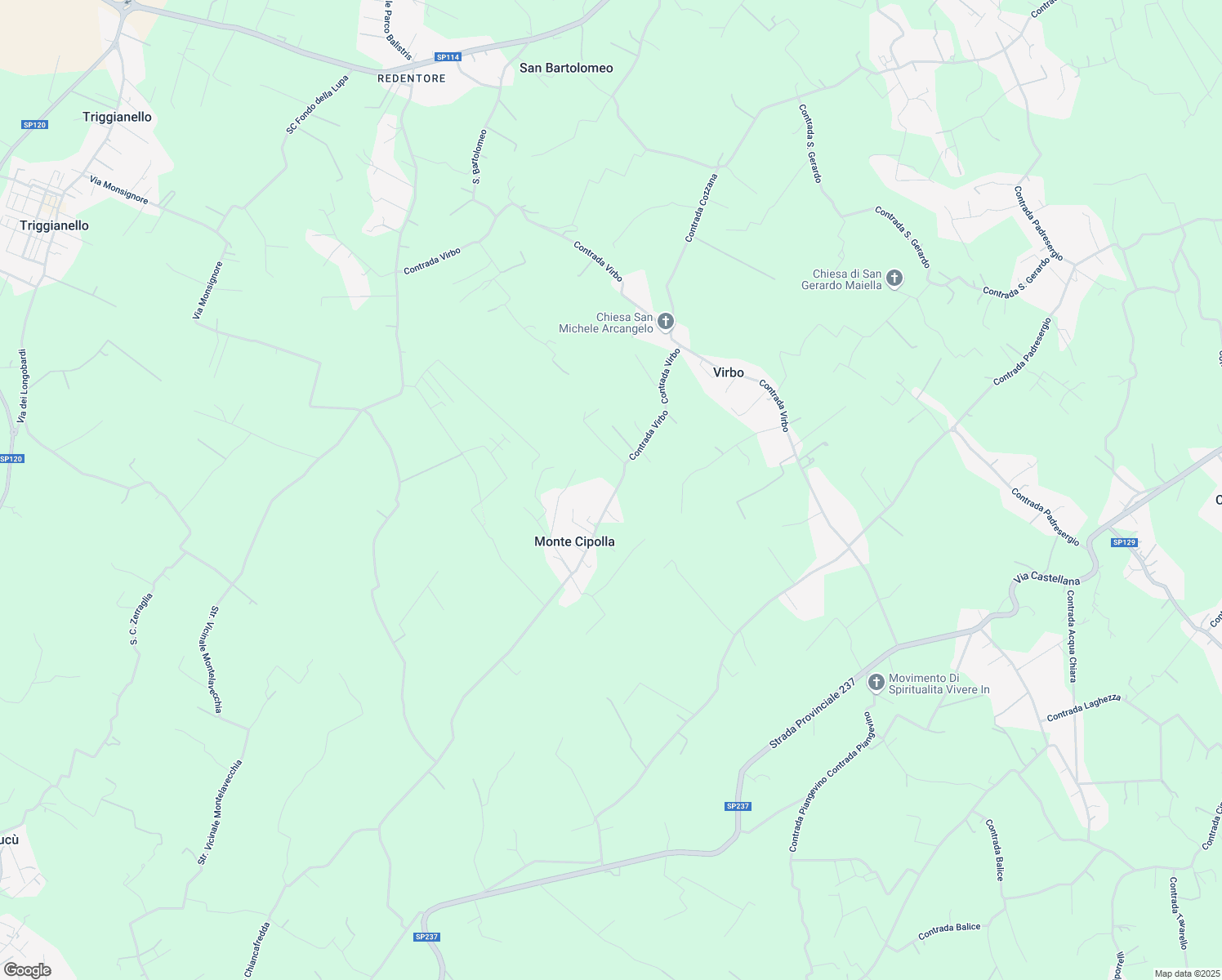 map of restaurants, bars, coffee shops, grocery stores, and more near 47 S.V. Monte Cipolla in Città Metropolitana di Bari