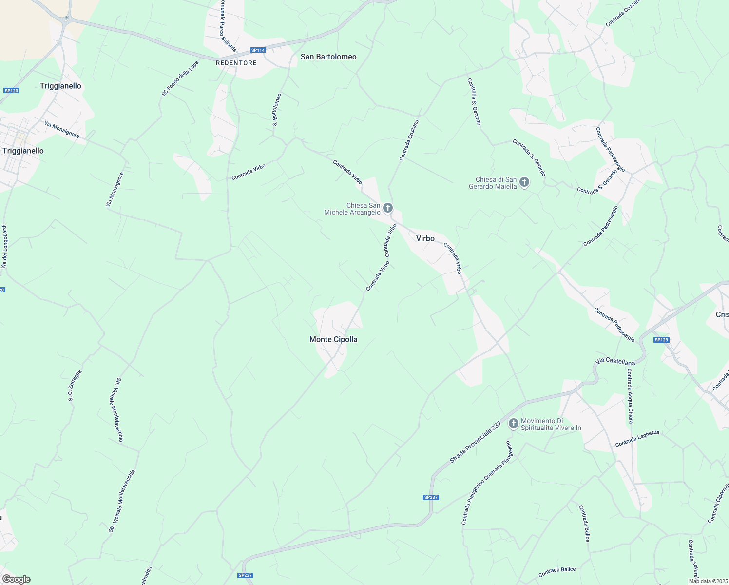 map of restaurants, bars, coffee shops, grocery stores, and more near 47 S.V. Monte Cipolla in Città Metropolitana di Bari