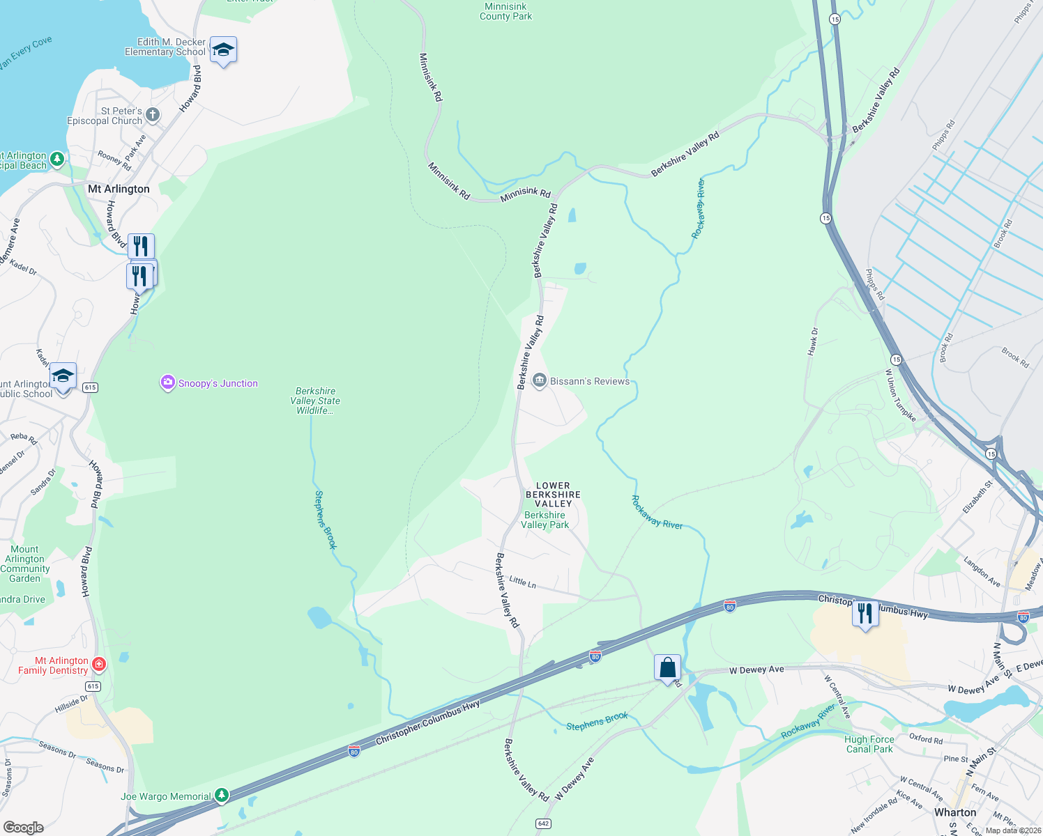 map of restaurants, bars, coffee shops, grocery stores, and more near 2 Mettle Lane in Wharton