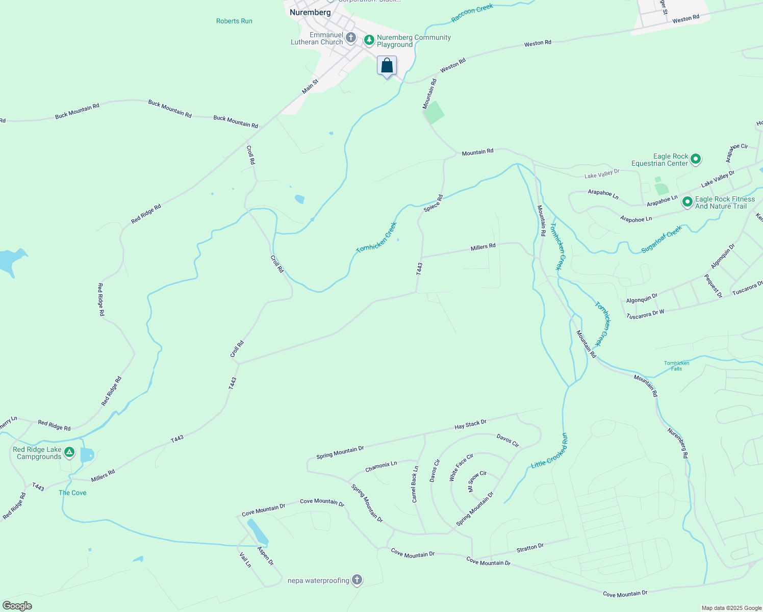 map of restaurants, bars, coffee shops, grocery stores, and more near 380 Millers Road in Zion Grove