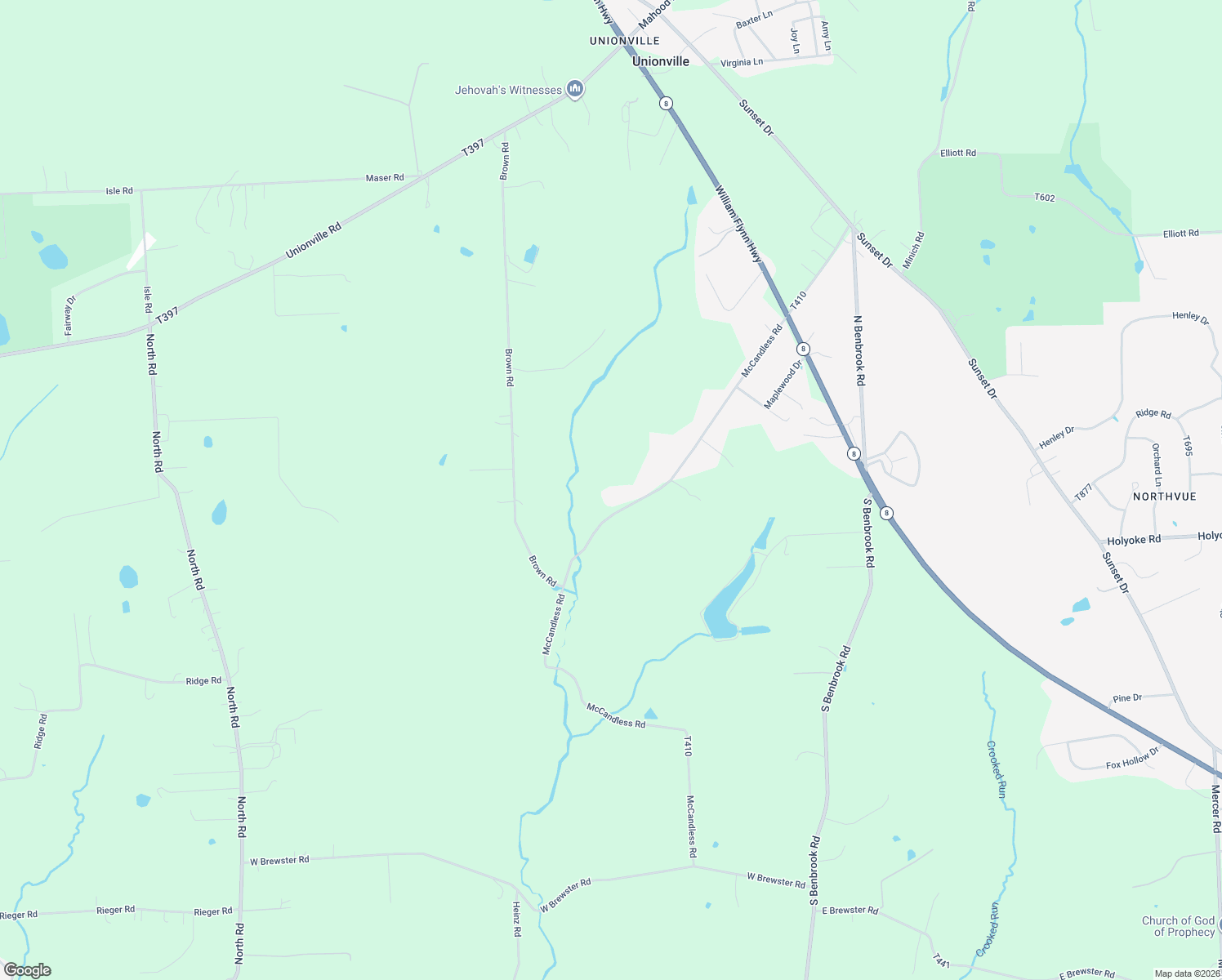 map of restaurants, bars, coffee shops, grocery stores, and more near 5166 McCandless Road in Butler