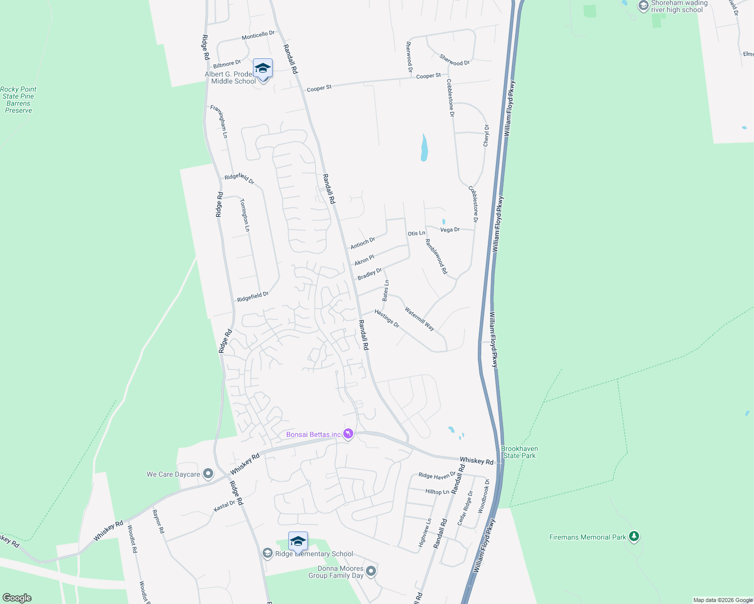 map of restaurants, bars, coffee shops, grocery stores, and more near 8 Bates Lane in Shoreham