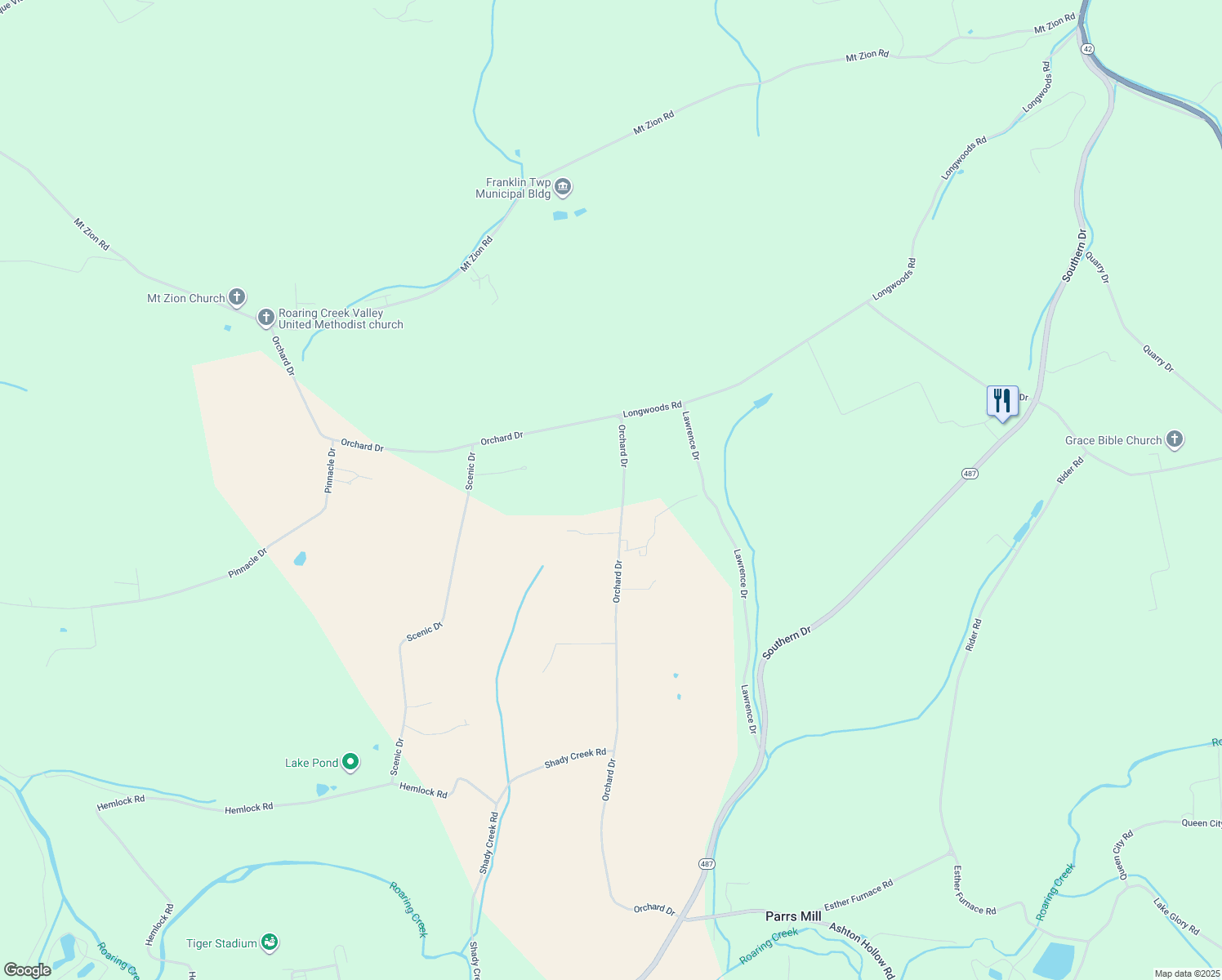 map of restaurants, bars, coffee shops, grocery stores, and more near 282 Orchard Drive in Catawissa