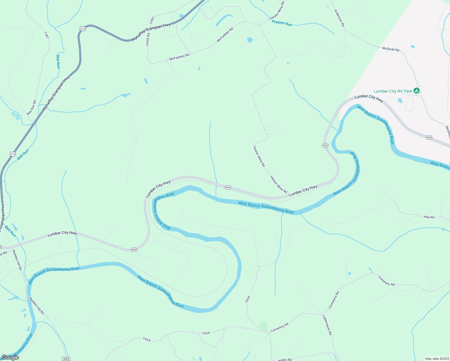 map of restaurants, bars, coffee shops, grocery stores, and more near 2197 Lumber City Highway in Grampian