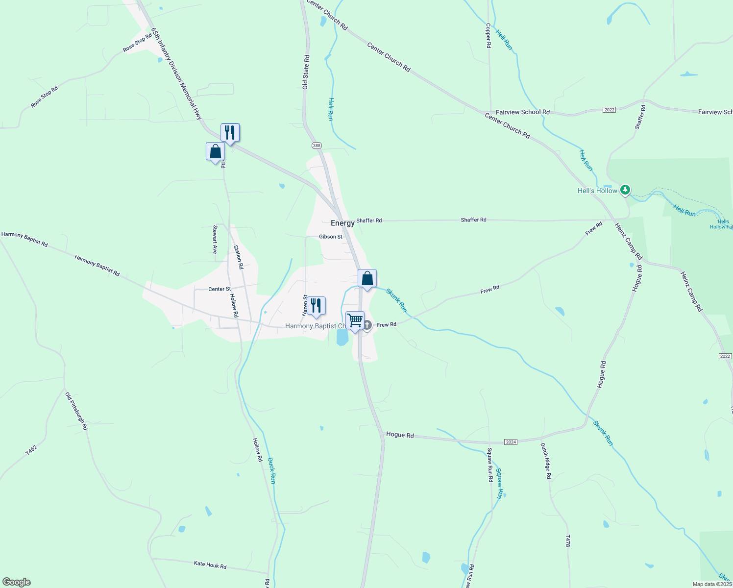 map of restaurants, bars, coffee shops, grocery stores, and more near 4029 Ellwood Road in New Castle