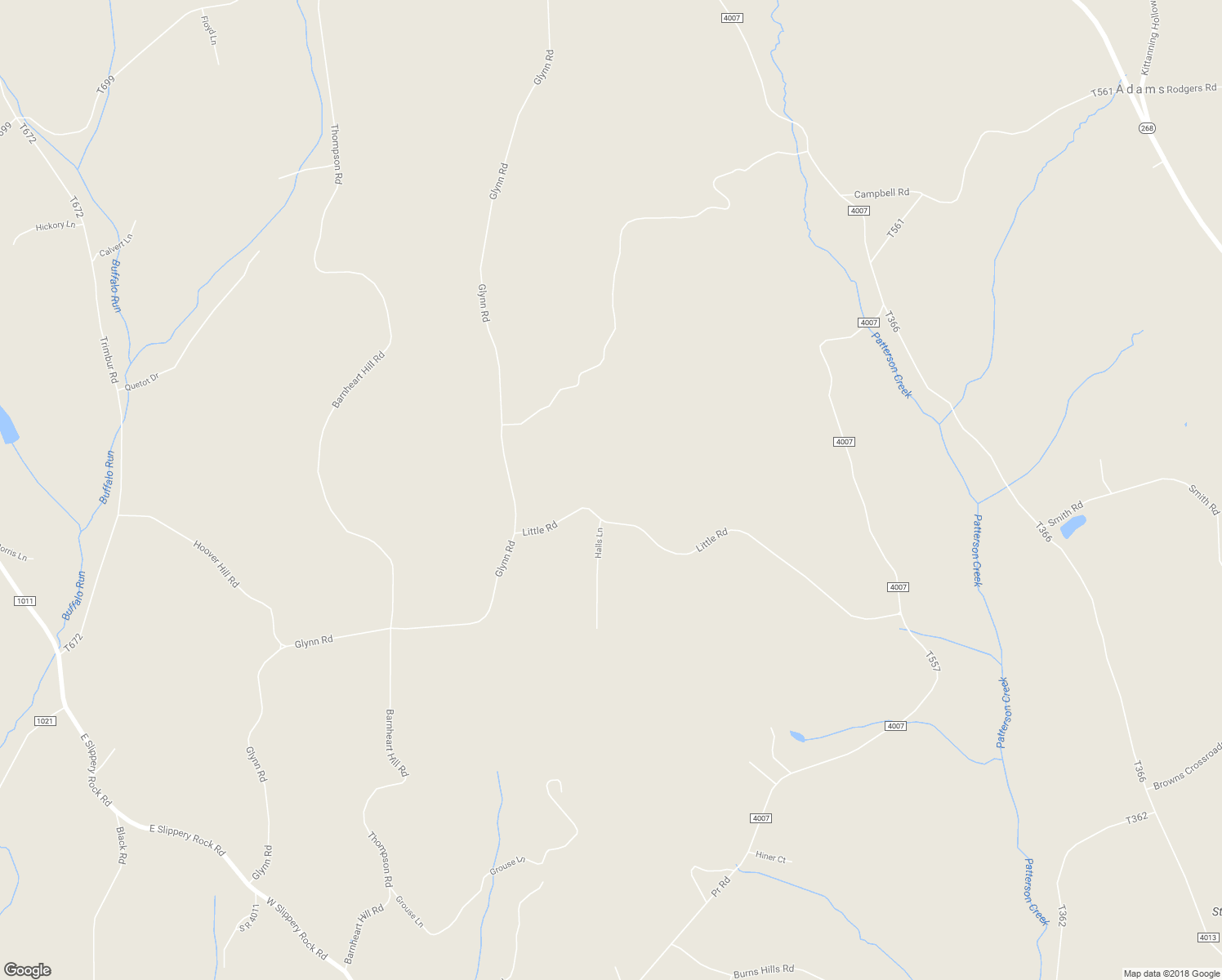 map of restaurants, bars, coffee shops, grocery stores, and more near 159 Little Road in East Brady