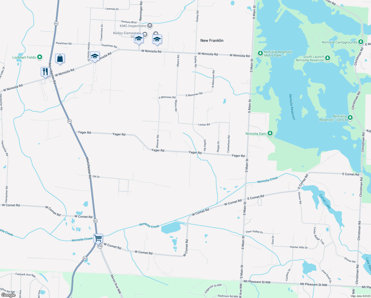 map of restaurants, bars, coffee shops, grocery stores, and more near 287 Yager Road in Clinton