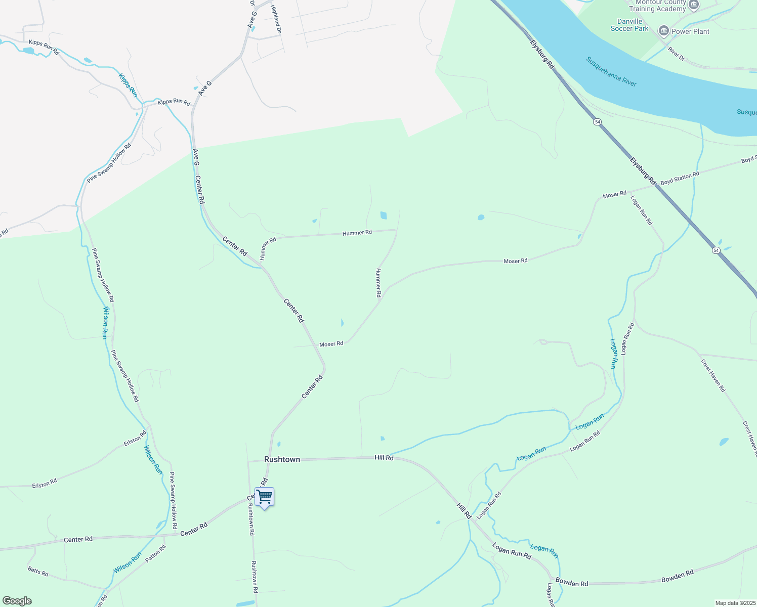 map of restaurants, bars, coffee shops, grocery stores, and more near 99 Moser Rd in Danville