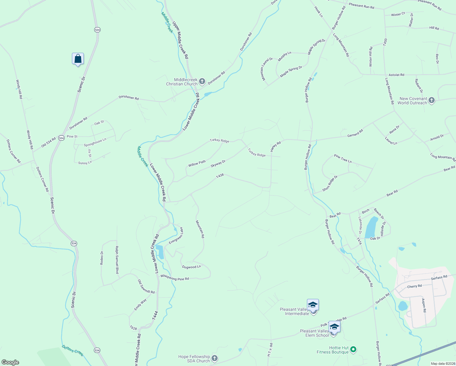 map of restaurants, bars, coffee shops, grocery stores, and more near 220 Haney Road in Kunkletown