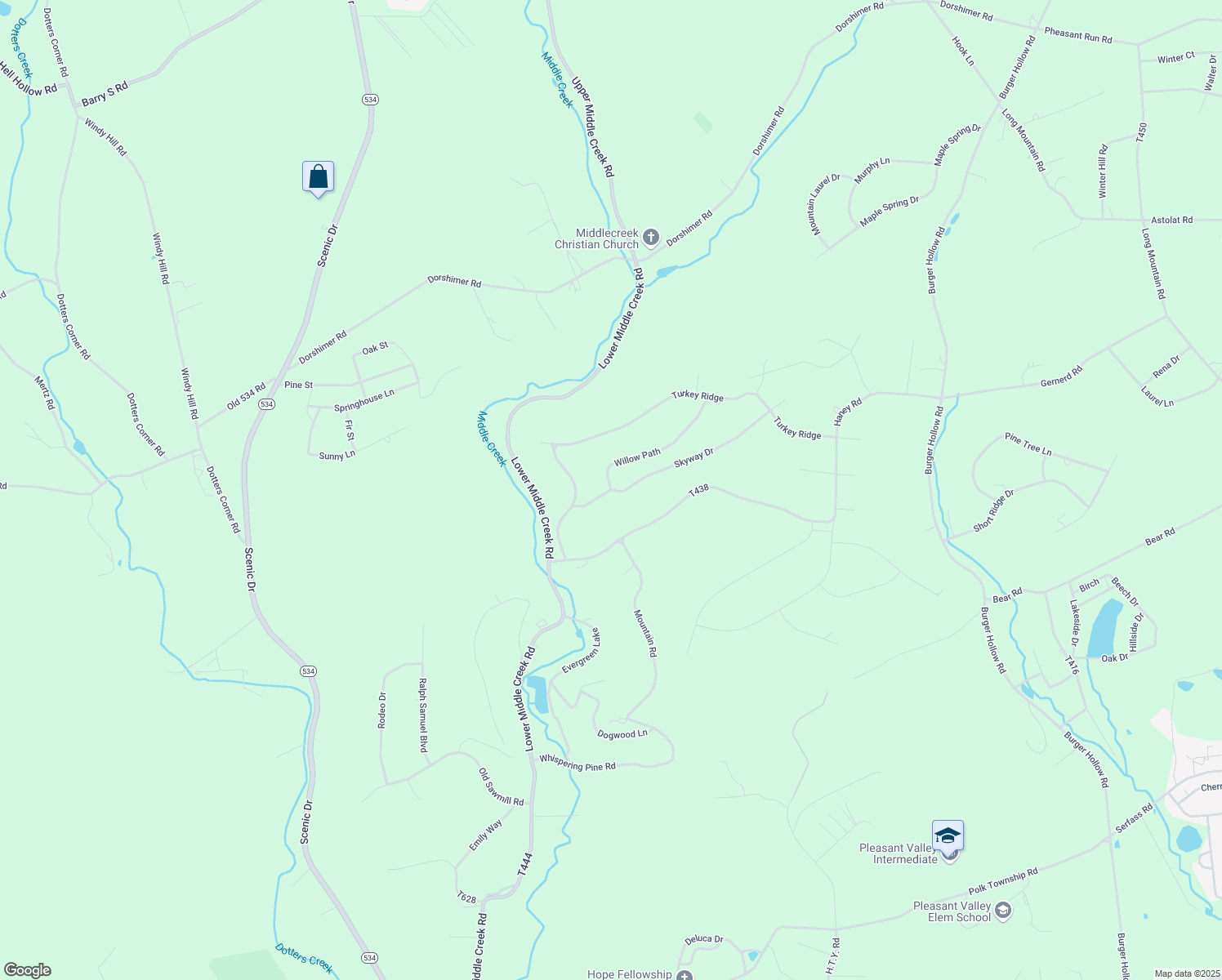 map of restaurants, bars, coffee shops, grocery stores, and more near 113 Deer Foot Drive in Kunkletown