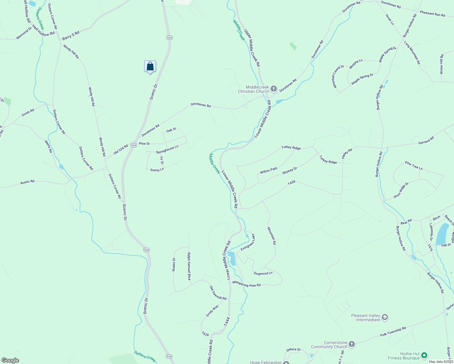 map of restaurants, bars, coffee shops, grocery stores, and more near 444 Kunkletown Road in Monroe
