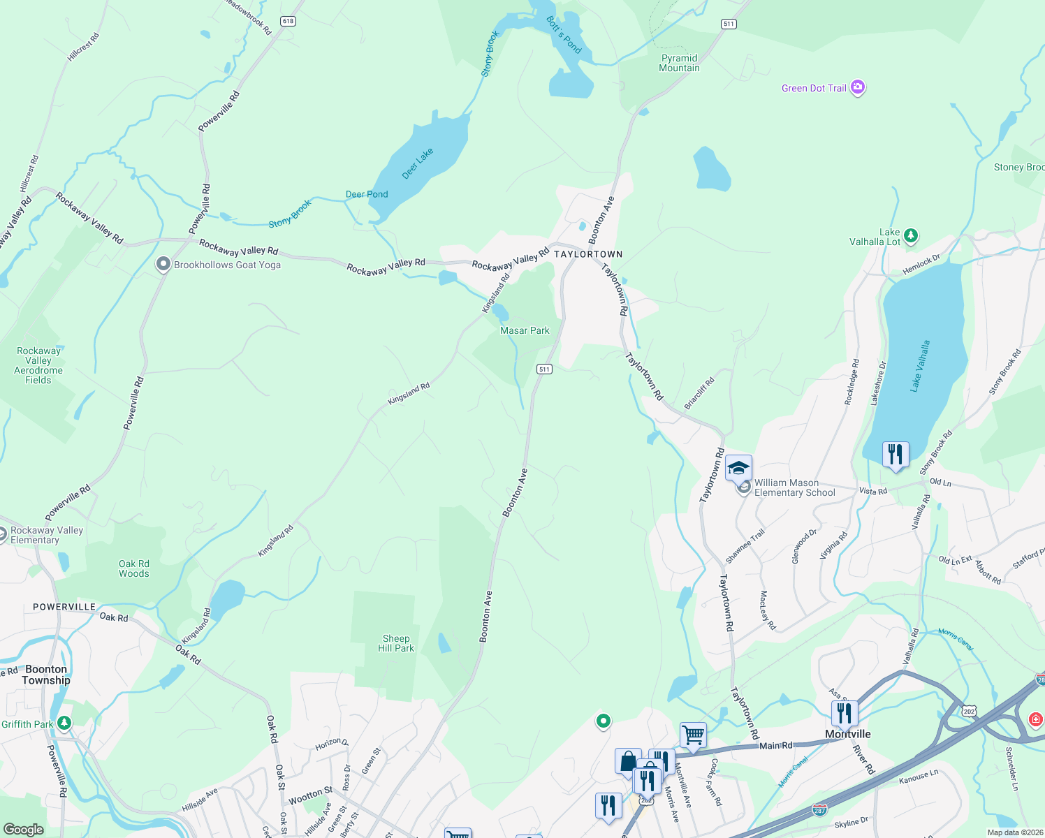 map of restaurants, bars, coffee shops, grocery stores, and more near 18 Boonton Avenue in Boonton