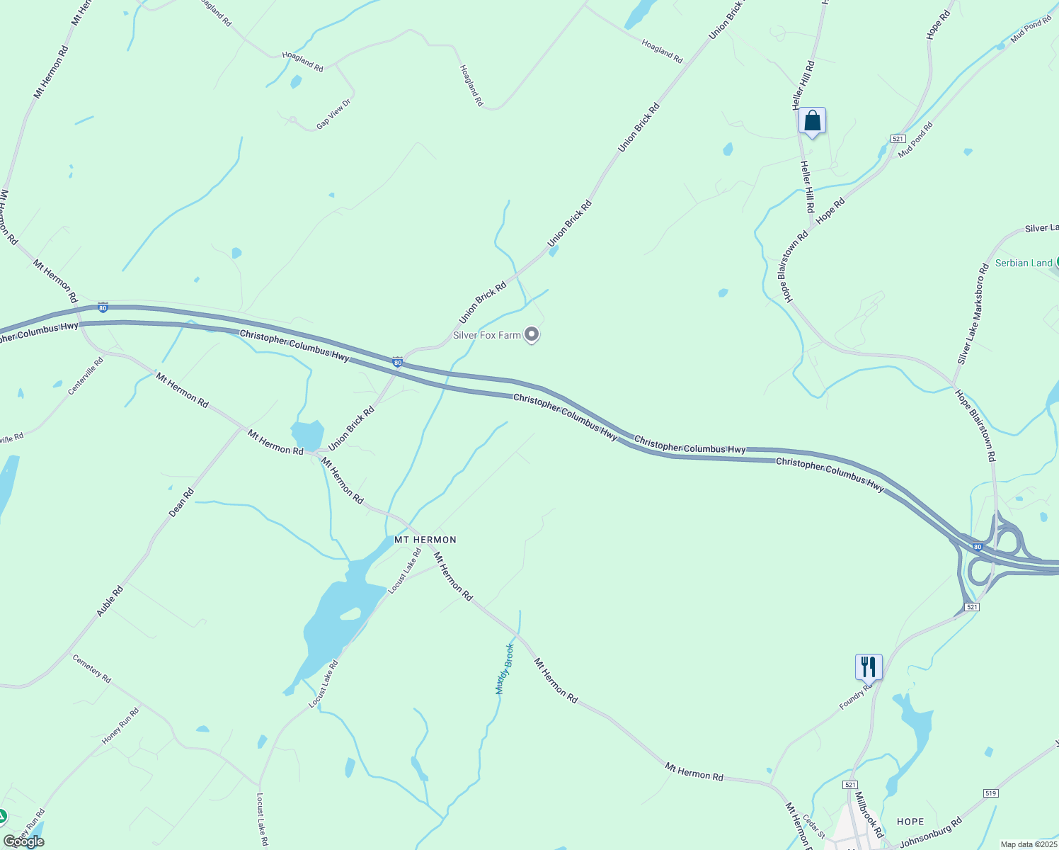 map of restaurants, bars, coffee shops, grocery stores, and more near 151 North Locust Lake Road in Blairstown