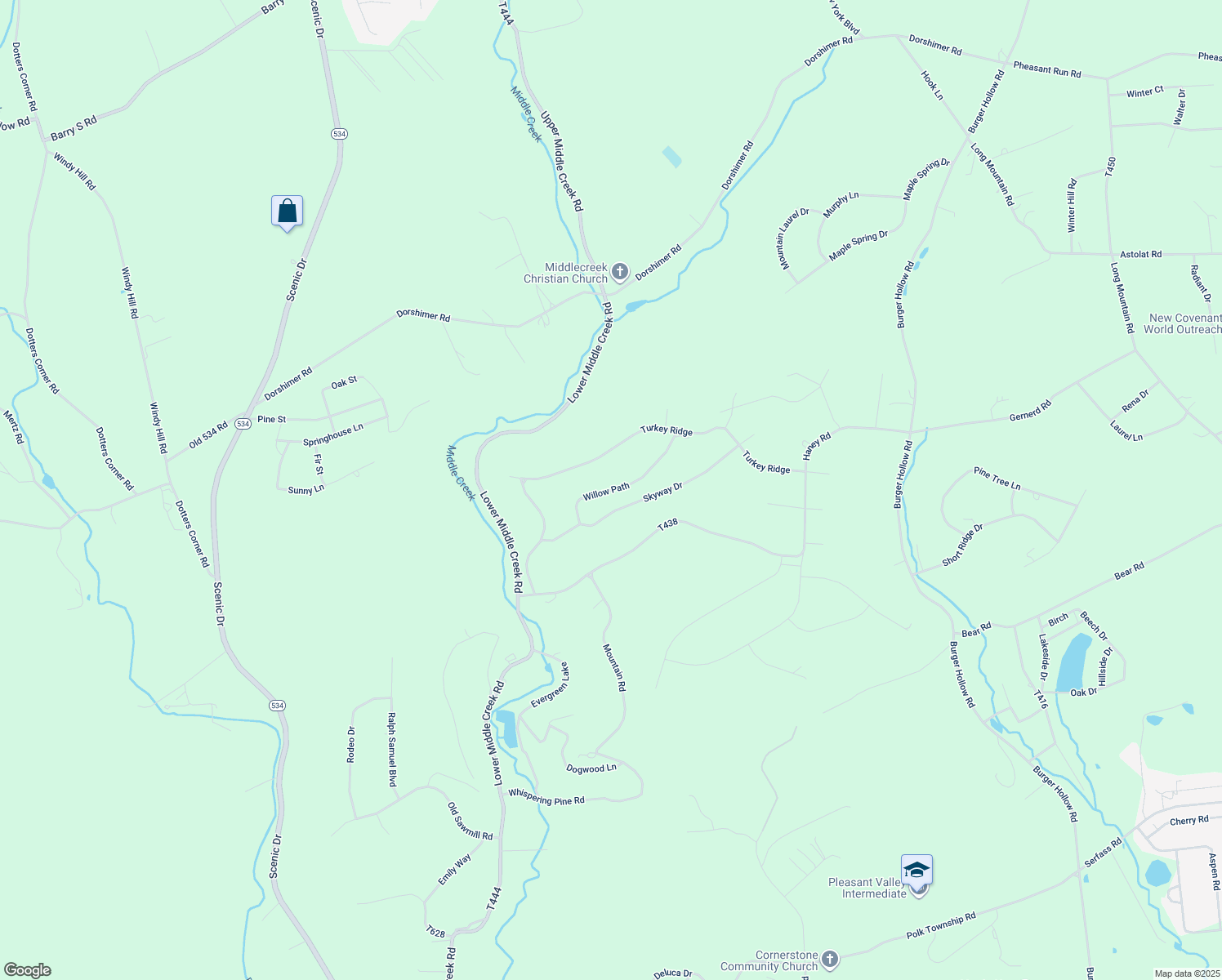 map of restaurants, bars, coffee shops, grocery stores, and more near Willow Path in Monroe County